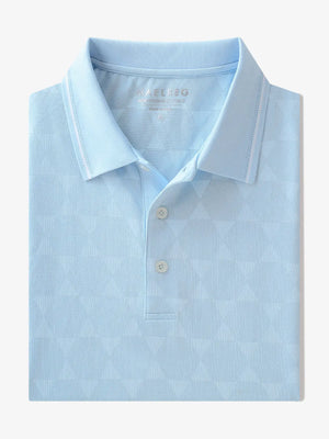 Folded view of Modern Texture Stylish Polo in SKY BLUE color.