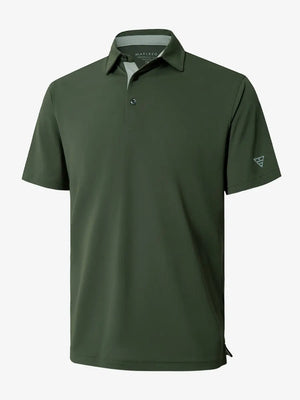3D view showcasing OLIVE GREEN Ventilated Pique Performance Polo design