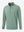 Quarter zip melange pullover in dark green melange, clean 3D front view highlighting modern casual design.