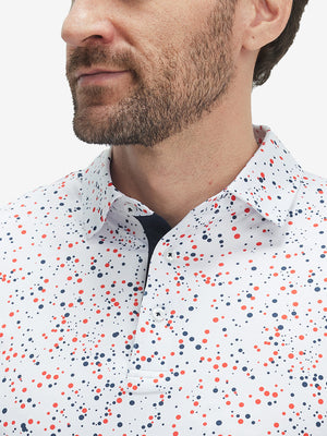 4 Way Stretch Print Collared Polo Shirts