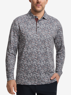 Lightweight Print Long Sleeve Polo