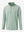 Heather Pinstripe Brushed Dry Fit Quarter Zip Pullover in beryl green melange, 3D front chest view with quarter zip design
