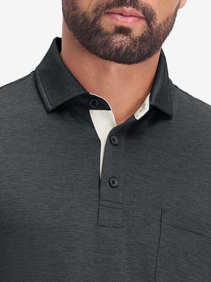 Performance Heather Contrast Collar Polo Shirts