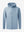 Lightweight water-repellent softshell hooded jacket in slate blue, clean 3D front view highlighting sleek outdoor design.