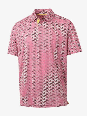 3D view of PINK DONUT polo showing vibrant donut-themed print and soft texture