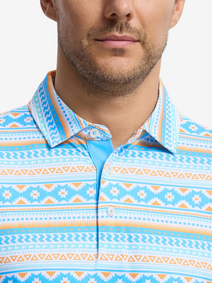 Lightweight Print Long Sleeve Polo