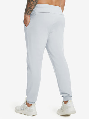 Water Resistant Comfy Fleece Golf Joggers in misty grey, front lower body fit view