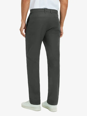 Rear lower leg view of Water Repellent 8 Pockets Pants in DARK GREY，showing fabric texture and fit.