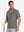 Upper body wearing view on model, lightweight upf50+ short sleeve golf vests jacket in khaki grey