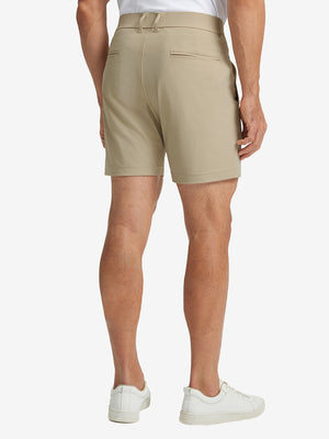 Back lower body view of the Khaki Quick Dry Casual Shorts, showing clean lines and fit.