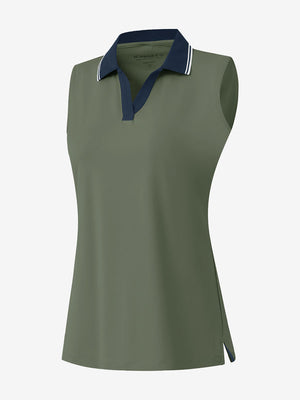 Women's Collared V Neck Quick Dry Tank Tops