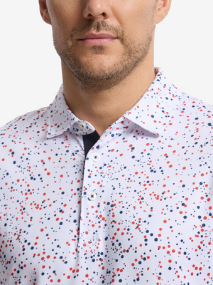 Lightweight Print Long Sleeve Polo