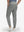 Back lower body shot of model wearing iron grey flat front golf joggers pants with belt loops