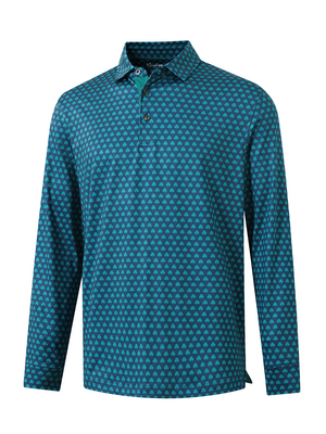 Lightweight Print Long Sleeve Polo