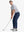 Full-body front shot with golf club, styled in Stretch Plain Everyday Pants – NAVY