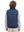 Back view of boys full-zip fleece-lined puffer vest showing smooth fleece texture in dark blue