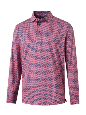 Lightweight Print Long Sleeve Polo