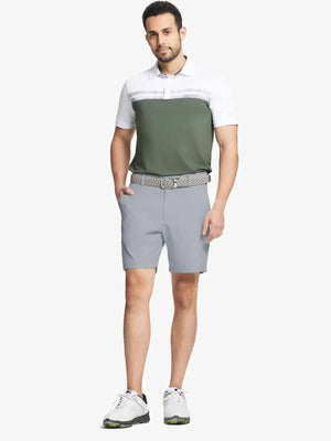 Model in Glacier Grey shorts, right hand in pocket – 7 Inch inseam fit