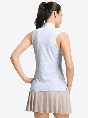 Women's Sleeveless Q-Zip Print Golf Shirts
