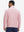 Back view showing fit of two tone pique cotton blend q-zip in pink