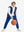 Full-body shot of model wearing klein blue fleece stretch water resistant boys joggers while playing basketball.