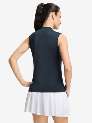 Women's Moisture-Wicking Mock Neck Sleeveless Golf Tops