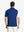 Back half-body view of model in KLEIN BLUE Moisture Wicking Color Block Polo Shirt.