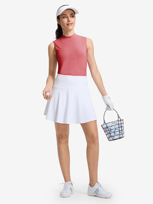 Women's Moisture-Wicking Mock Neck Sleeveless Golf Tops