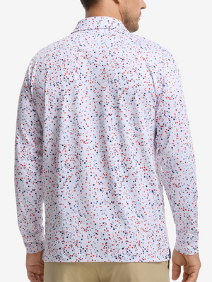 Lightweight Print Long Sleeve Polo