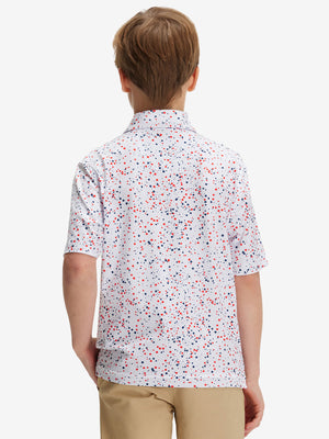 Youth Print Stretch Lightweight Polo Shirts