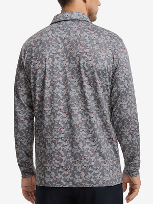 Lightweight Print Long Sleeve Polo