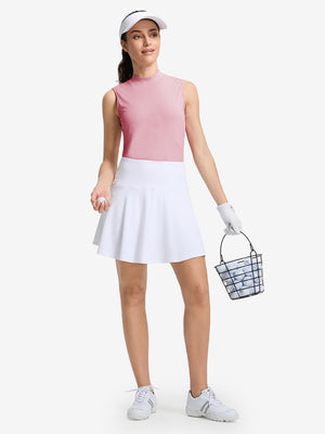 Women's Moisture-Wicking Mock Neck Sleeveless Golf Tops
