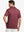 Back half-body view of BURGUNDY Chest Print Polo Shirts