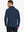 Cobalt Heather Skin-friendly Long Sleeve Melange Polo – back half-body view on model