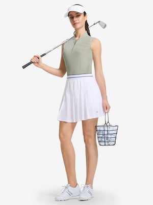 Women‘s Q-Zip Pin Striped Golf Shirts