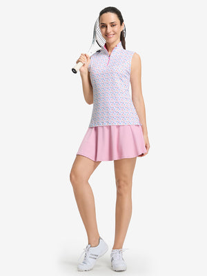 Women's Sleeveless Q-Zip Print Golf Shirts