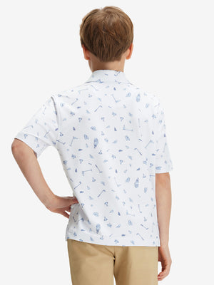Youth Print Stretch Lightweight Polo Shirts