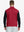 Back half-body view of model in RED Stretch Solid Fleece Quarter-Zip Vest.								
