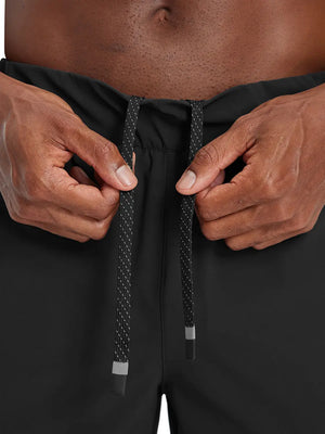 Close-up detail of waistband on BLACK Performance Tapered Sports Joggers
