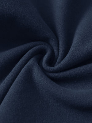 Close-up of the fabric of women's stretch fleece lined water resistant joggers in navy, highlighting the fleece lining.