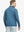 Back half-body view of model in Pinstripe Quarter Zip Pullover, showing back detail – DARK BLUE MELANGE