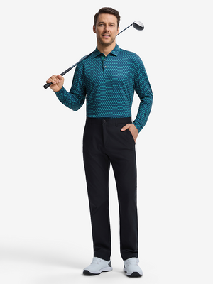 Lightweight Print Long Sleeve Polo