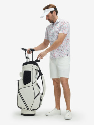 4 Way Stretch Print Collared Polo Shirts