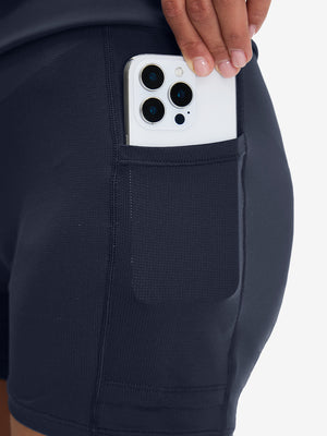 High Waist Built-in Short A-Line Golf Skirt with 5 Pockets