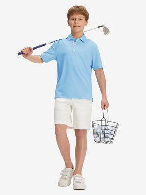 Polos deportivos de niño de secado rápido (tejido liso)