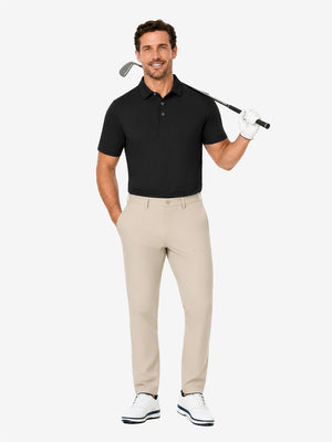 Nylon Blend Casual Jacquard Polo Shirts
