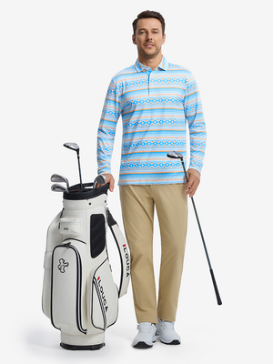 Lightweight Print Long Sleeve Polo