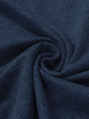 Close-up fabric view of athletic lightweight golf hoodies, breathable knit and smooth hand feel in cobalt heather