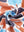 Fabric close-up of Stylish printing summer shirt with lightweight feel in blue orange camo