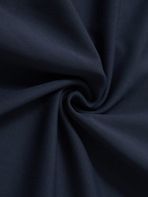 Fabric close-up of dry fit stretchy sweatshirts hoodies, soft knit texture with breathable feel in navy